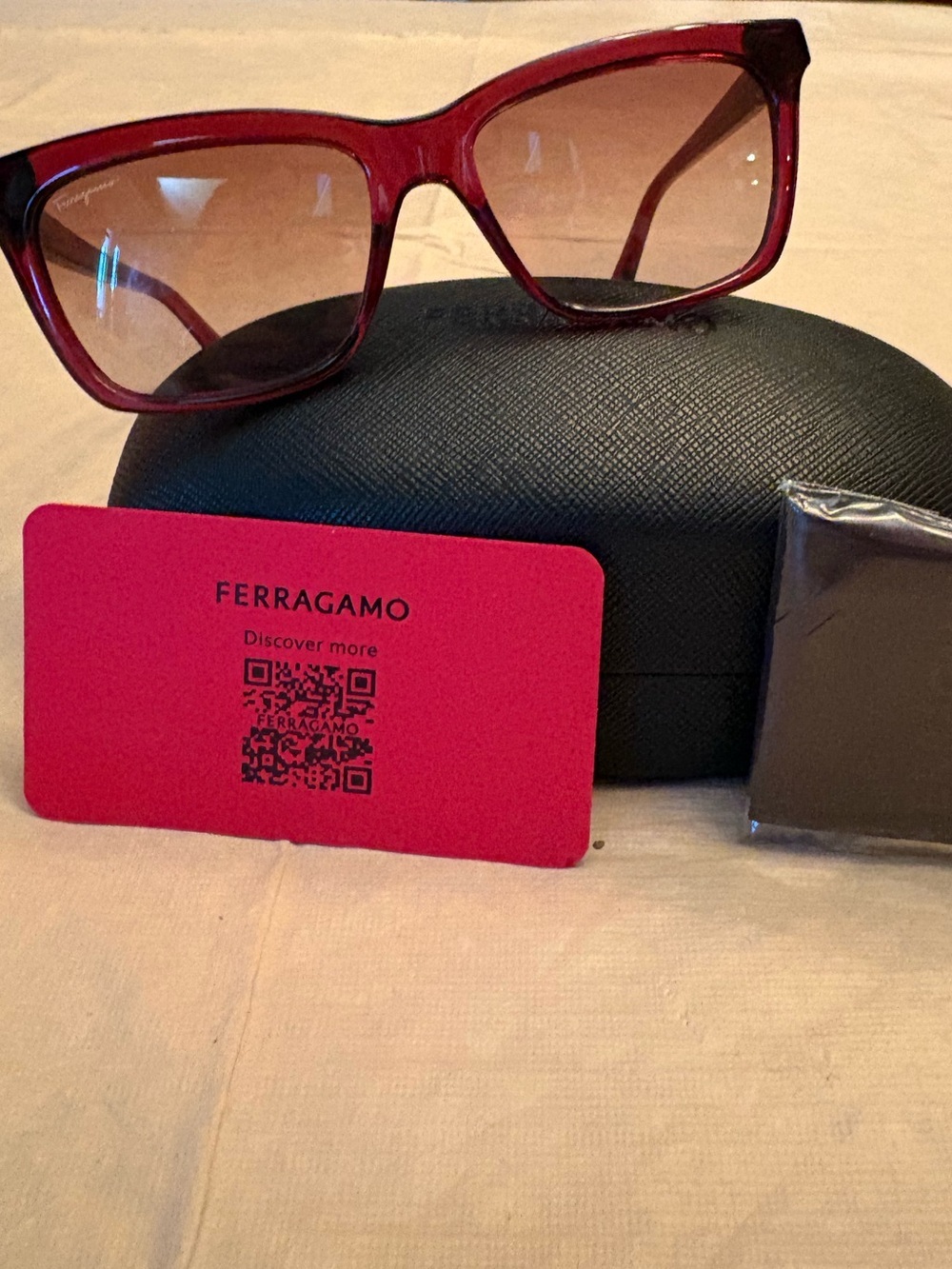 Salvatore Ferragamo rectangular crystal wine sunglasses (model SF1027S )